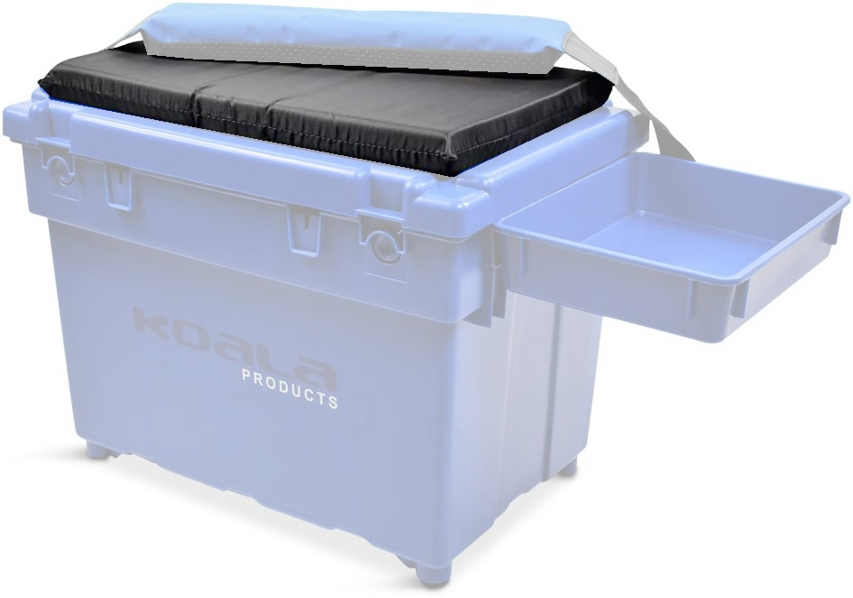 Image highlighting the padded seat cushion on the koala fishing box