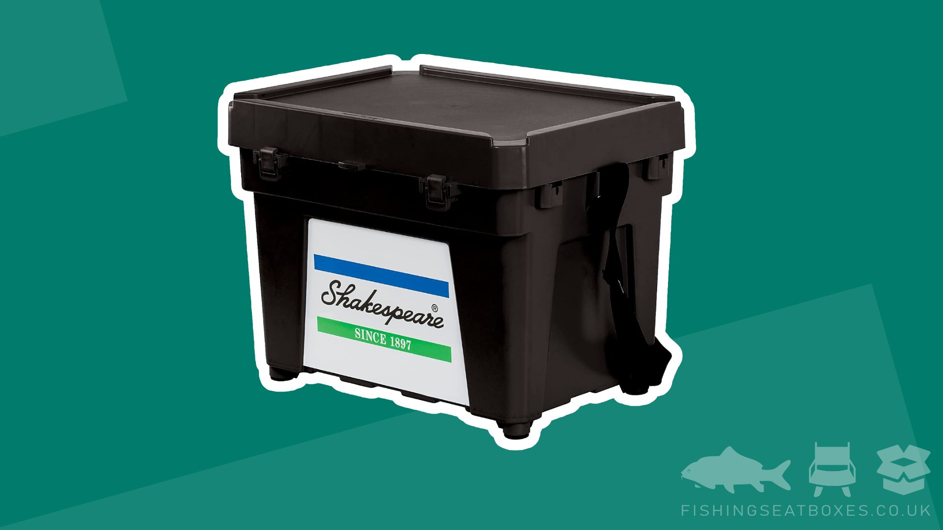 Header photo of the Shakespeare Black black plastic Fishing Box with strap